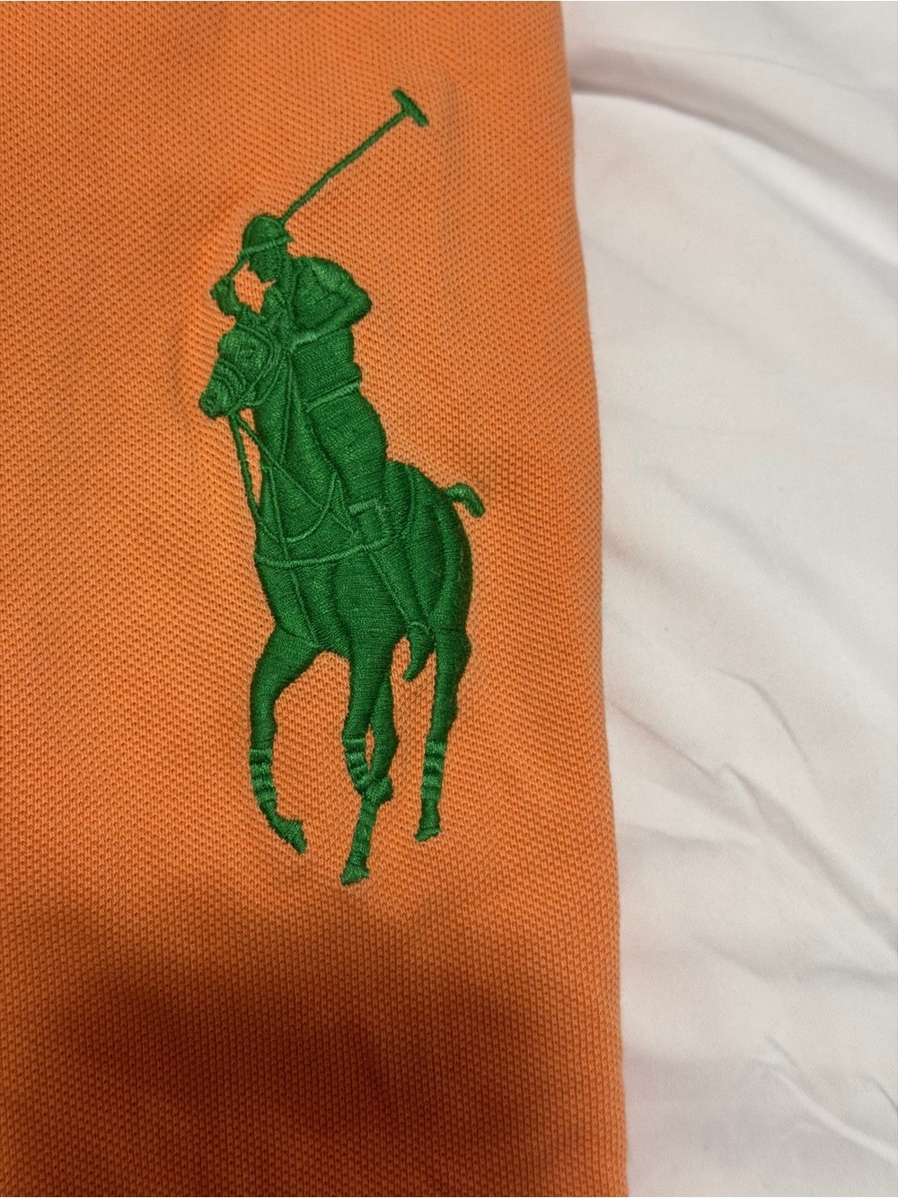 Polo by Ralph Lauren Orange Polo with Green Pony - Picture 5 of 7